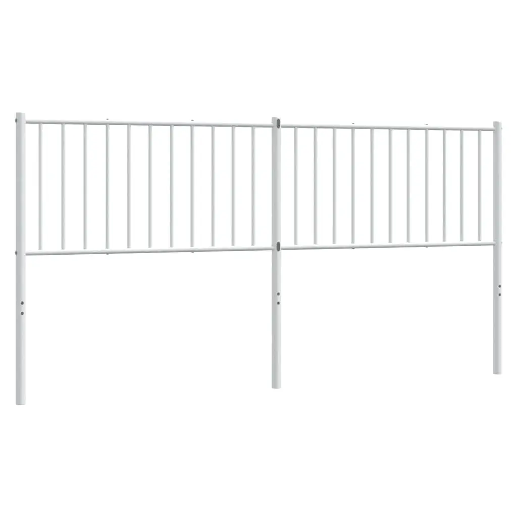 White Metal Headboard 180cm Bedroom Use Powder Coated Steel Frame Support