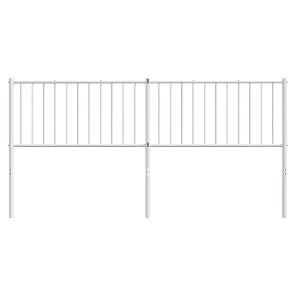 White Metal Headboard 180cm Bedroom Use Powder Coated Steel Frame Support