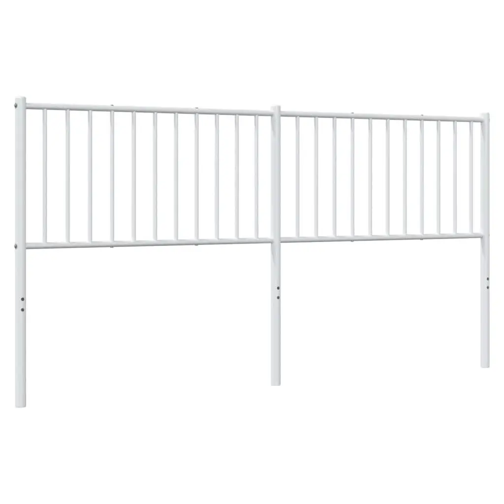 White Metal Headboard 180cm Bedroom Use Powder Coated Steel Frame Support