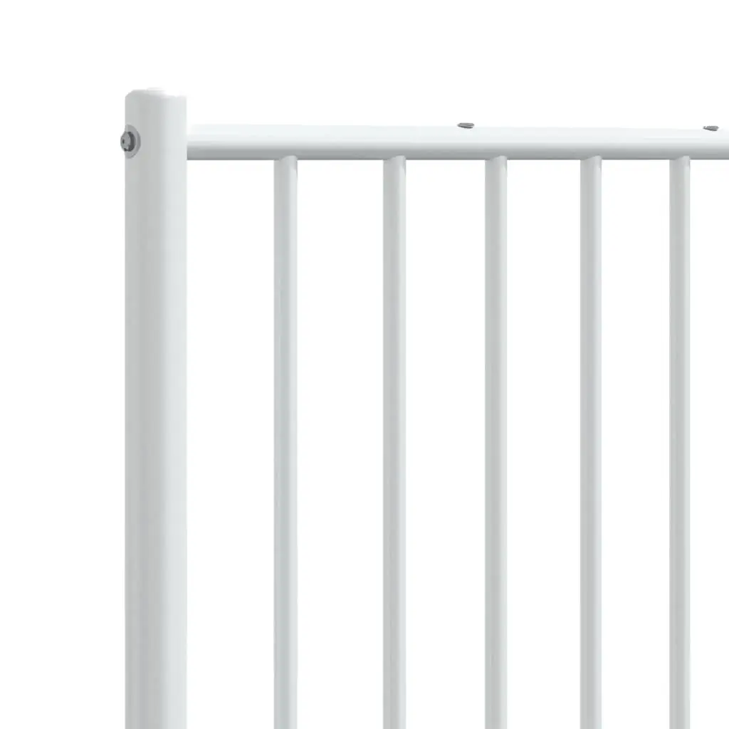 White Metal Headboard 180cm Bedroom Use Powder Coated Steel Frame Support