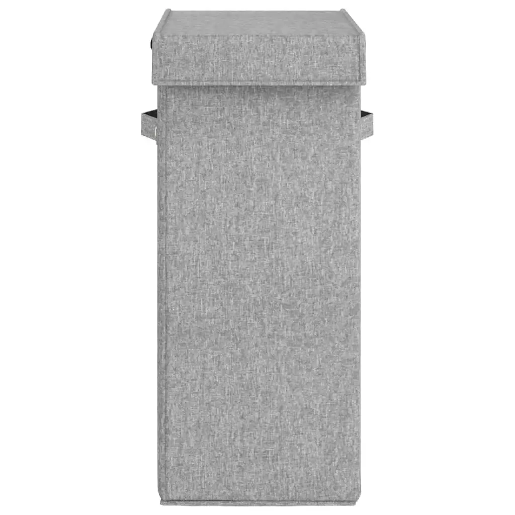 Foldable Laundry Hamper Grey 26x34.5x59.5cm Storage Basket with Handles Lid
