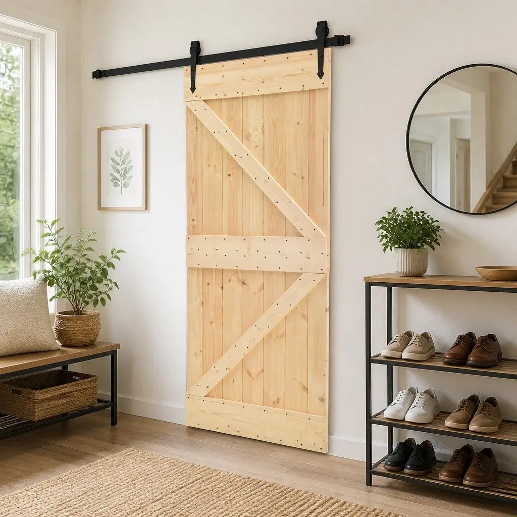 Solid Pine Wood Interior Door 90x210cm