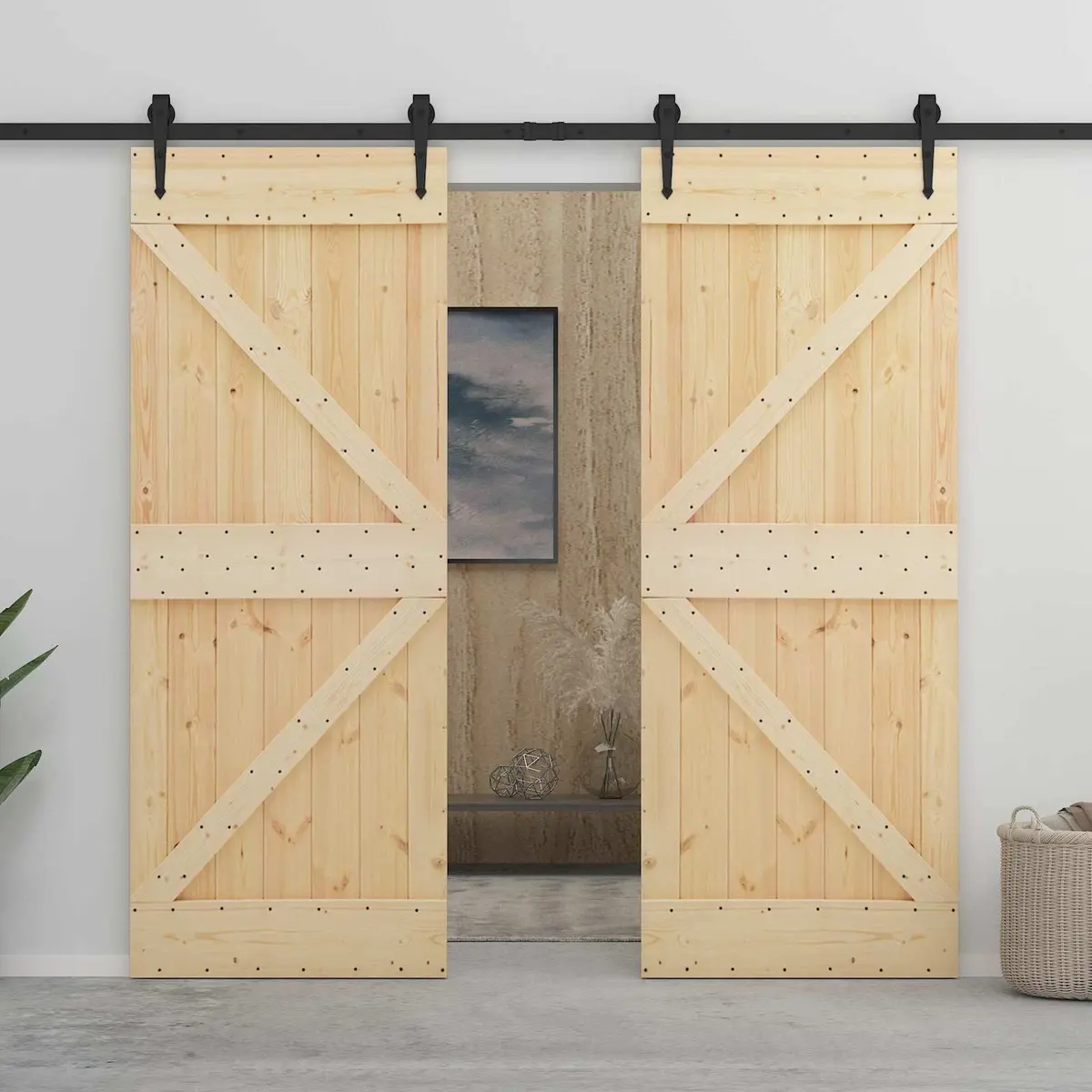 Solid Pine Wood Interior Door 90x210cm