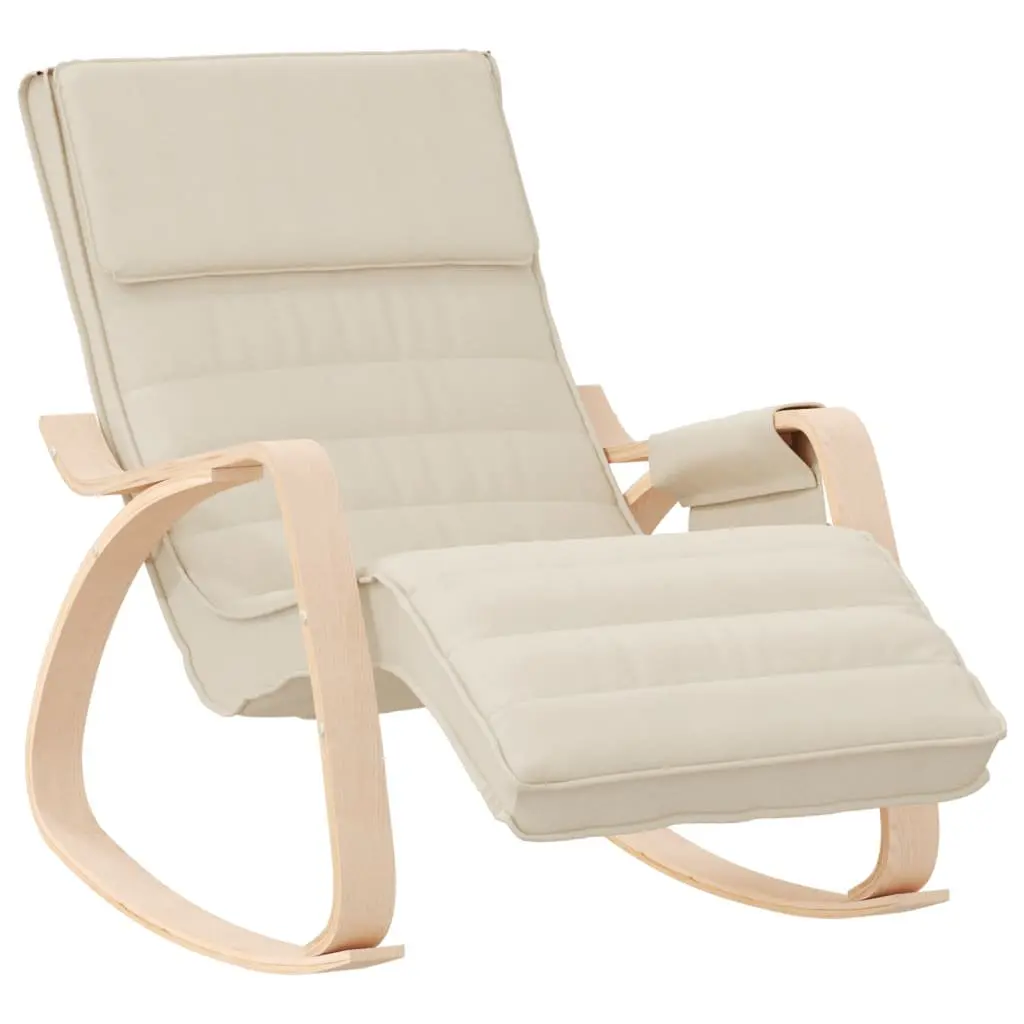 Rocking Chair Cream Fabric Lounge Seat Bedroom Living Room