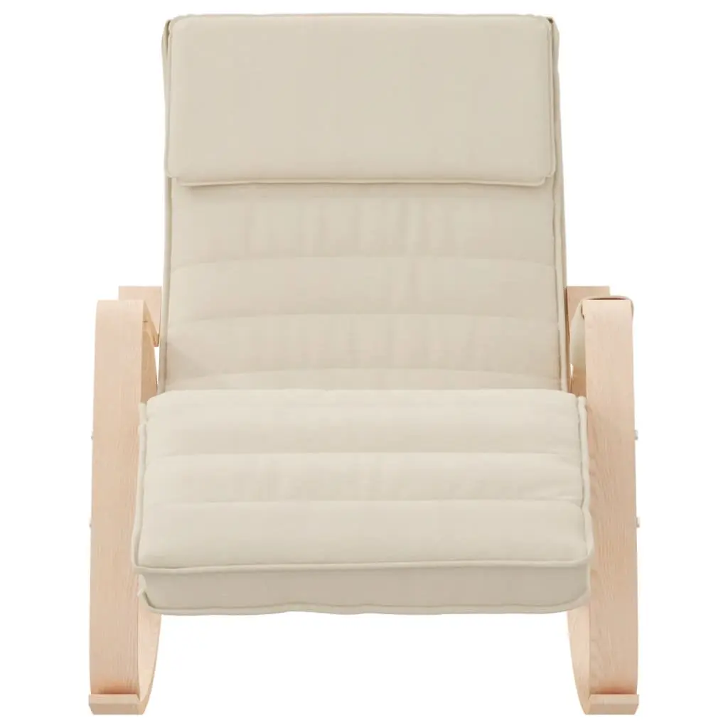 Rocking Chair Cream Fabric Lounge Seat Bedroom Living Room