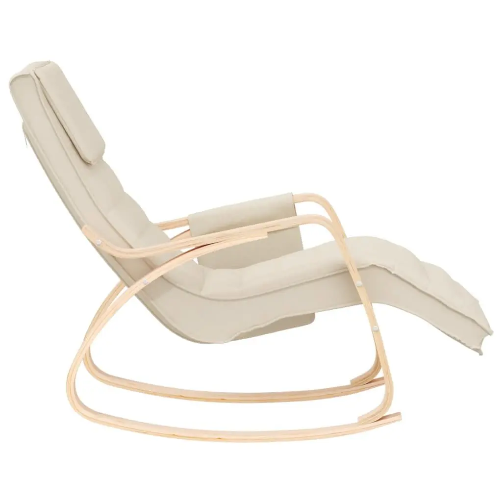 Rocking Chair Cream Fabric Lounge Seat Bedroom Living Room