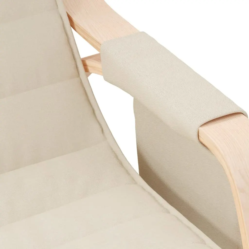 Rocking Chair Cream Fabric Lounge Seat Bedroom Living Room