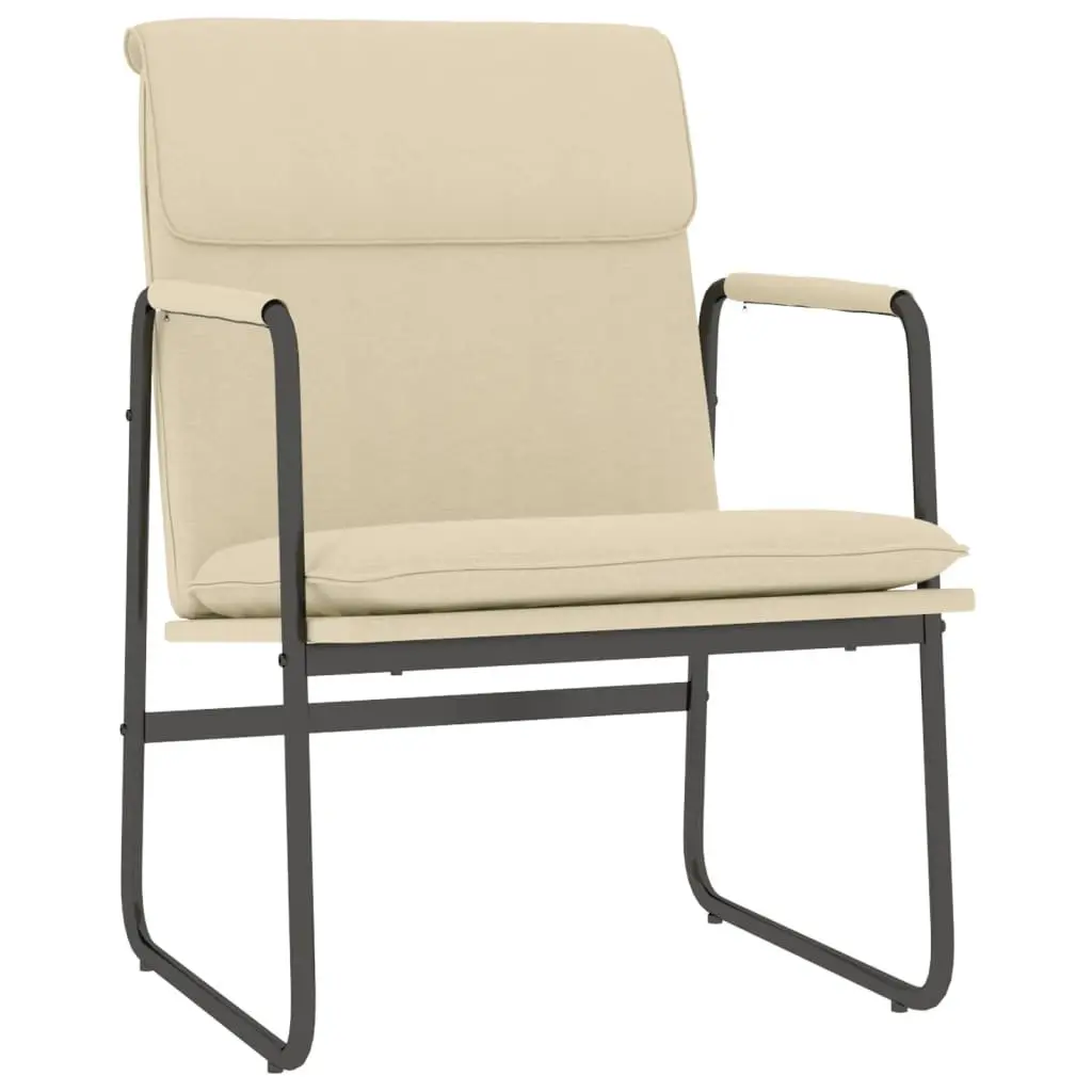 Lounge Chair Living Room Cream Fabric Upholstered Armchair