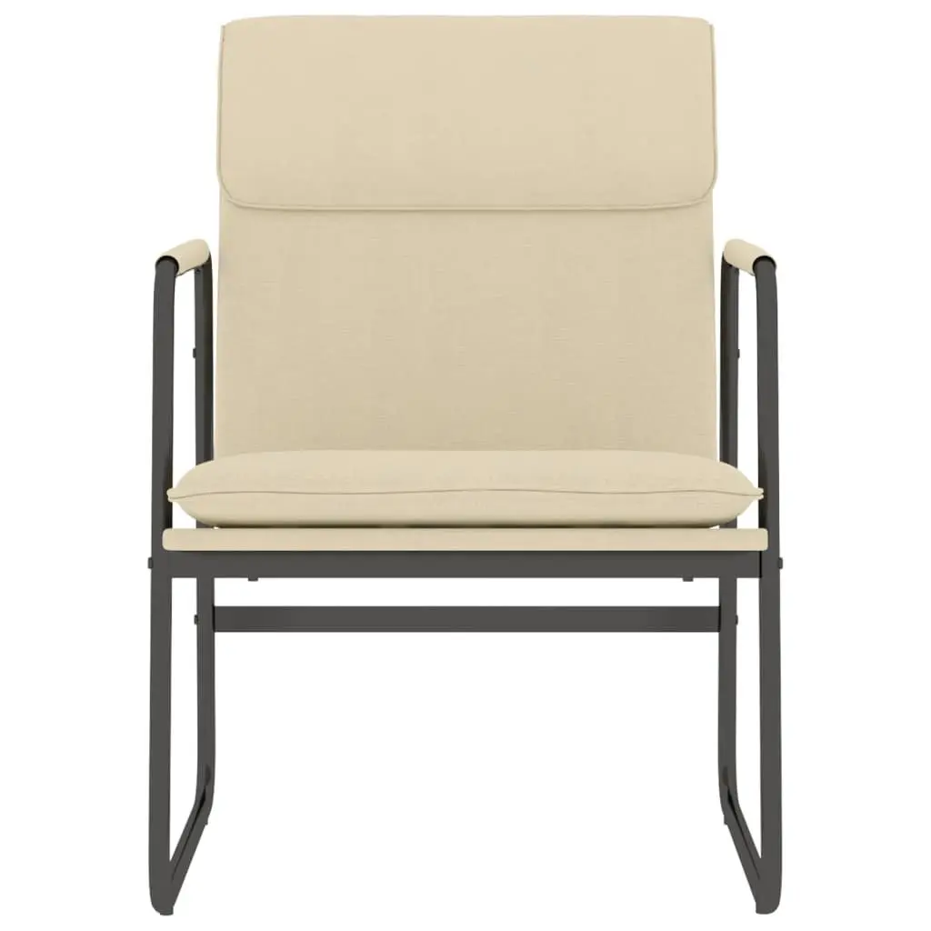 Lounge Chair Living Room Cream Fabric Upholstered Armchair
