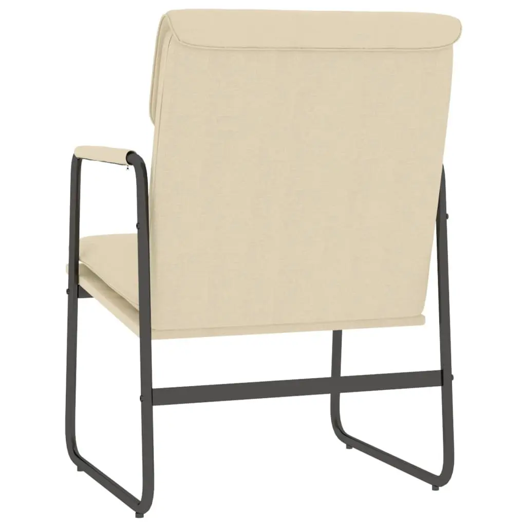 Lounge Chair Living Room Cream Fabric Upholstered Armchair