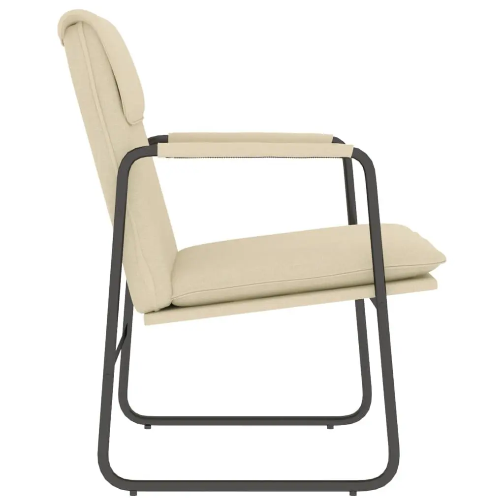Lounge Chair Living Room Cream Fabric Upholstered Armchair