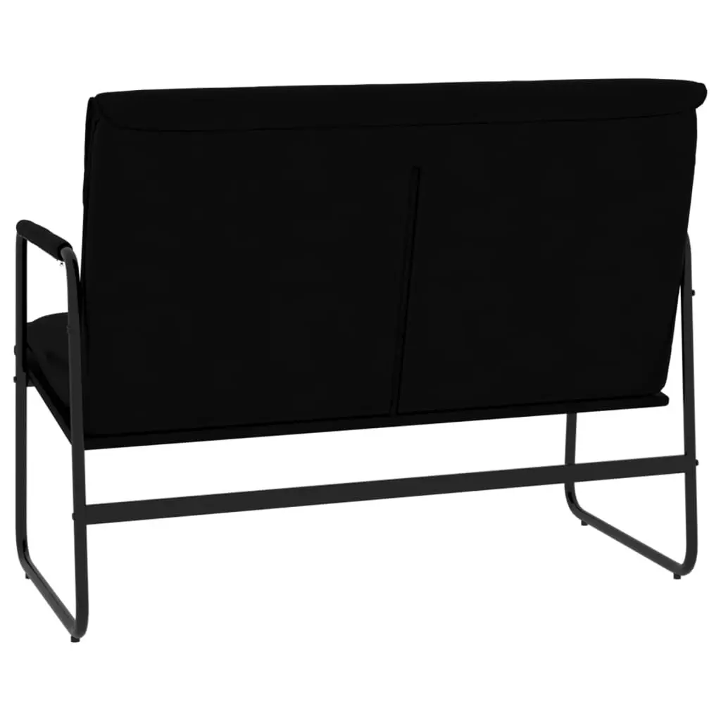 Black Faux Leather Bench Seating Upholstered Padded Back Rest Home Furniture