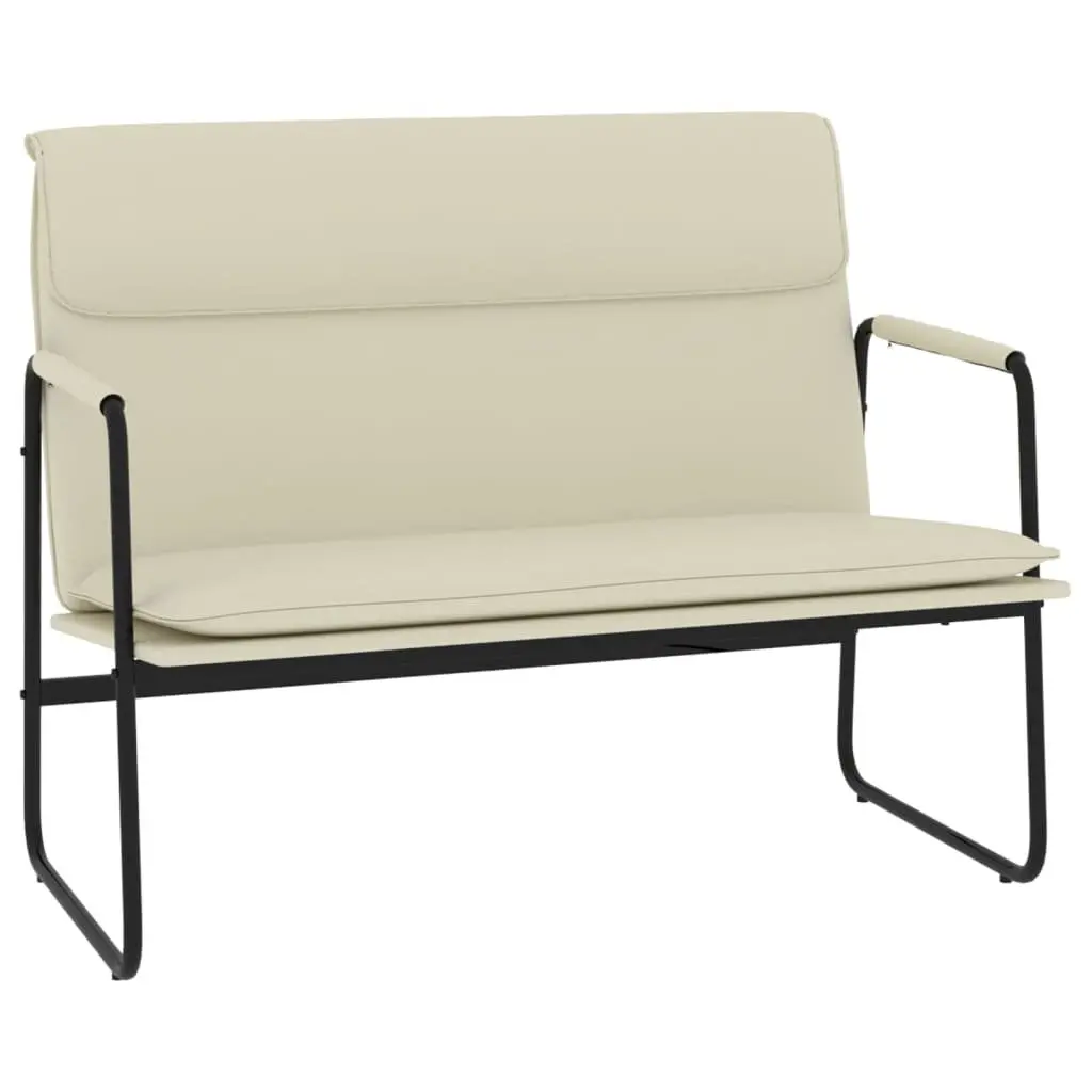 Cream Faux Leather Bench