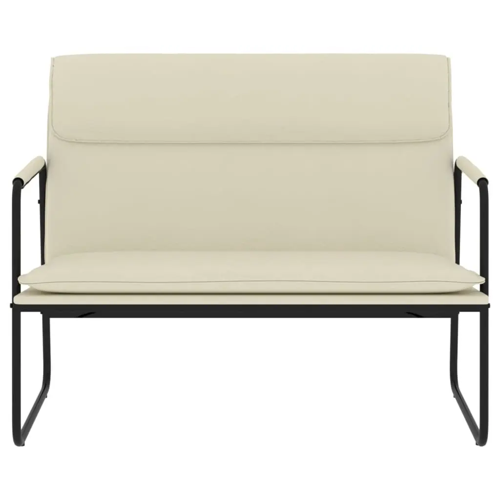 Cream Faux Leather Bench