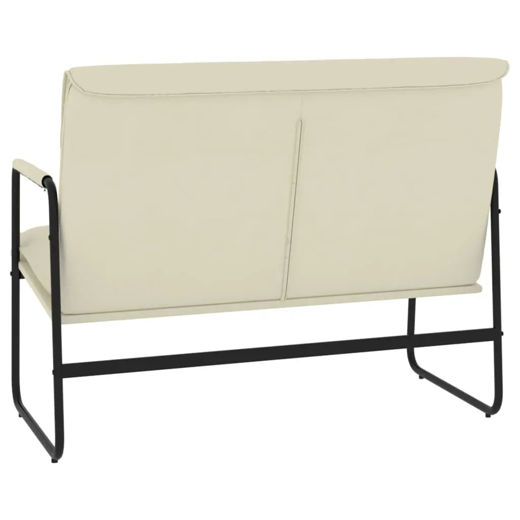 Cream Faux Leather Bench