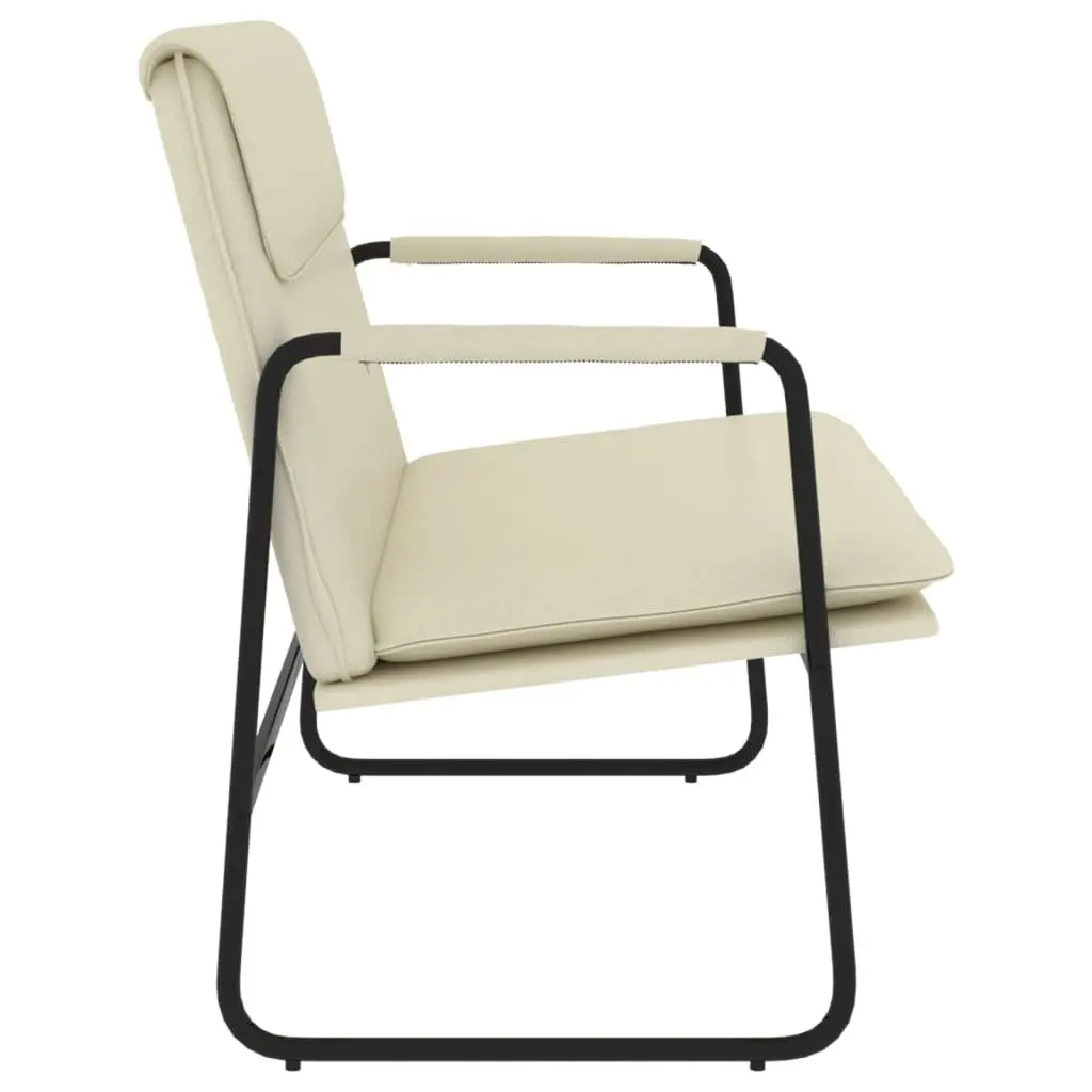Cream Faux Leather Bench