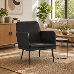Specifications of Black Faux Leather Armchair with Metal Frame