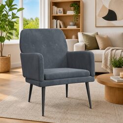 Specifications for Dark Grey Velvet Lounge Armchair