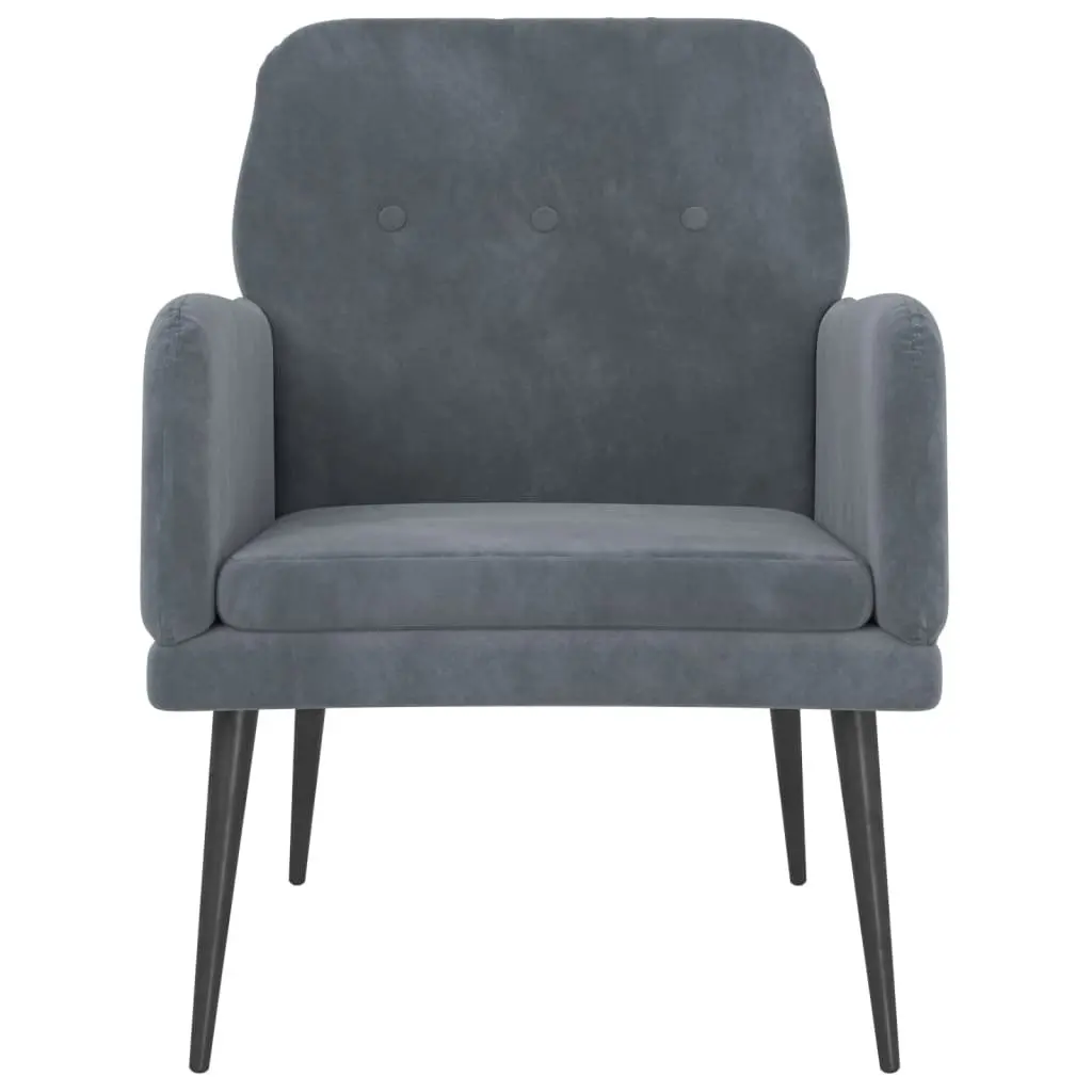 Upholstered Armchair for Relaxation Dark Grey Velvet 62x79x79cm