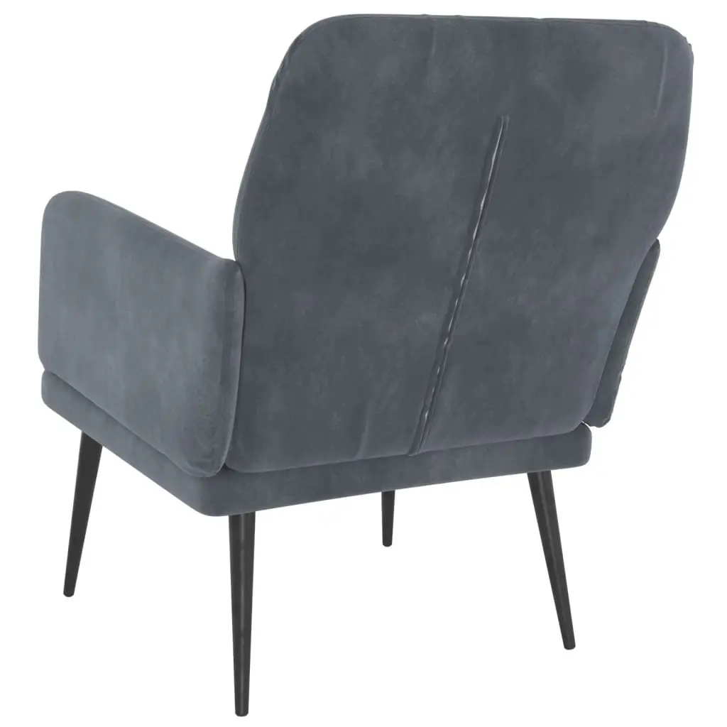 Upholstered Armchair for Relaxation Dark Grey Velvet 62x79x79cm