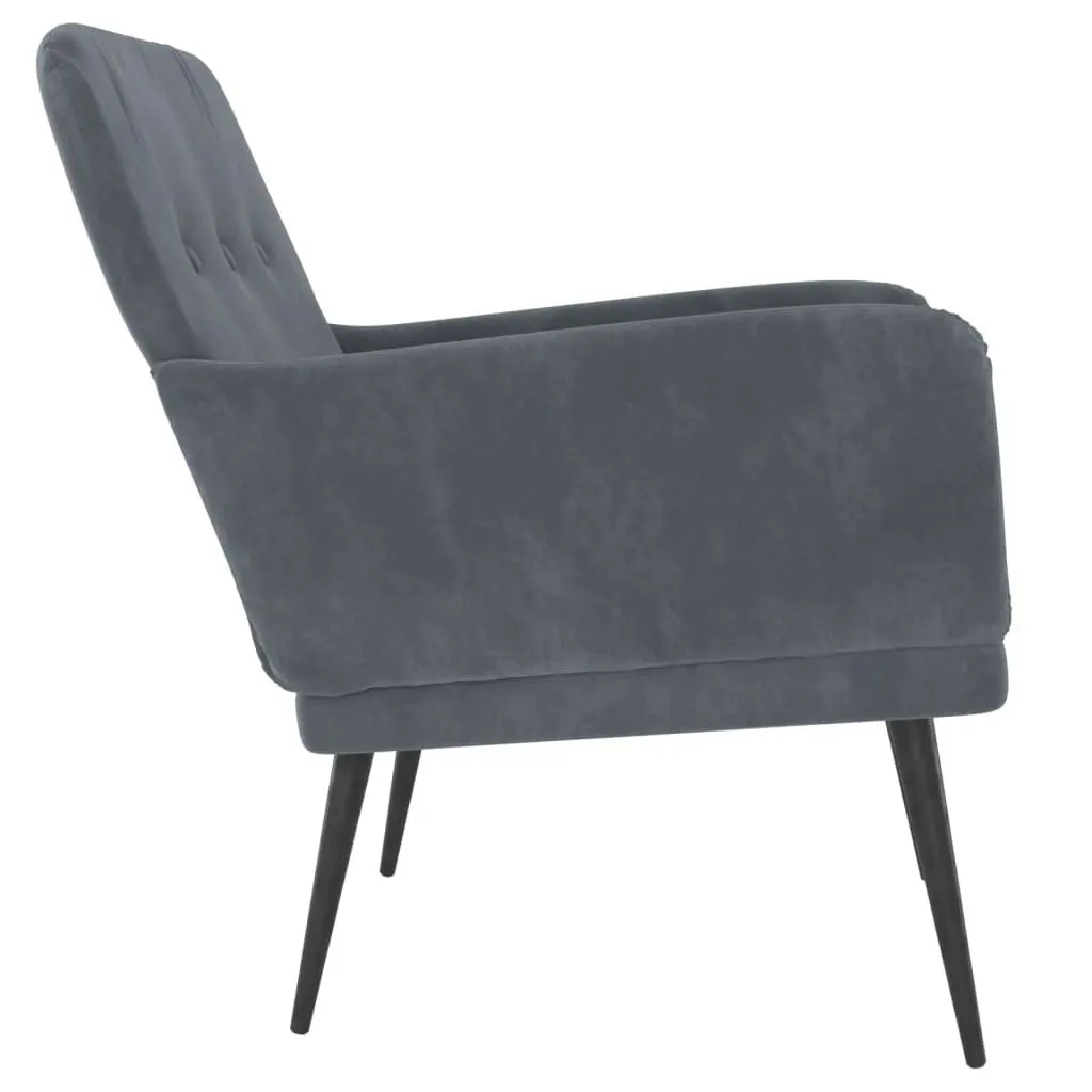 Upholstered Armchair for Relaxation Dark Grey Velvet 62x79x79cm