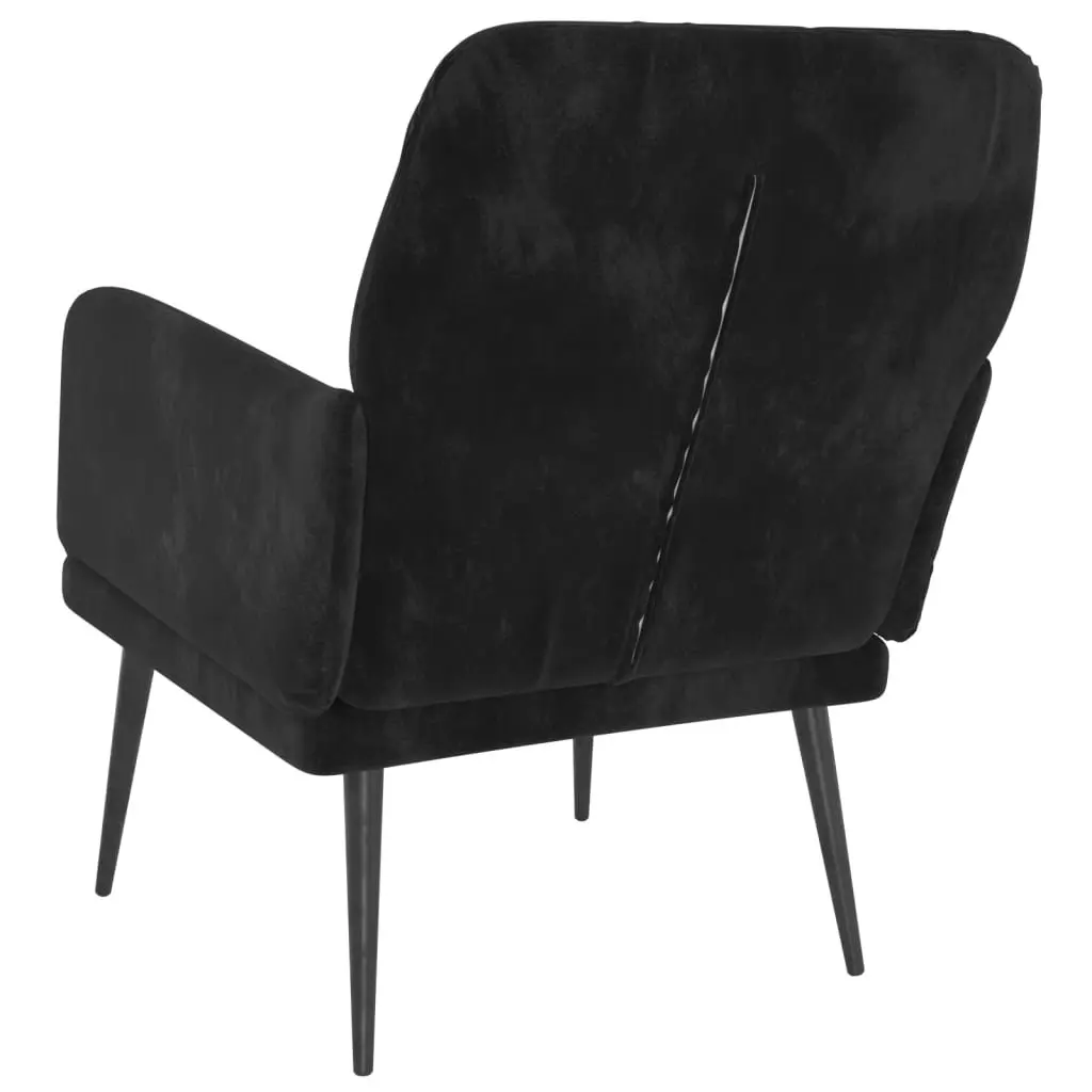 Black Velvet Armchair Living Room Seating 62 x 79 x 79 cm