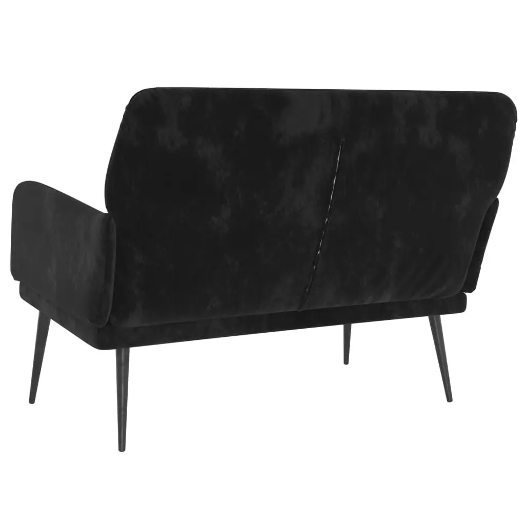 Black Velvet Bench Seat for Living Room 108 x 79 x 79 cm
