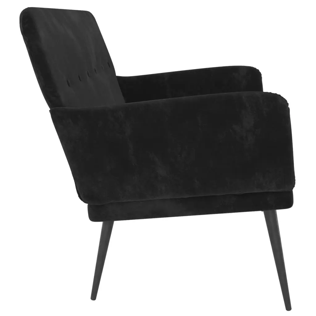 Black Velvet Bench Seat for Living Room 108 x 79 x 79 cm