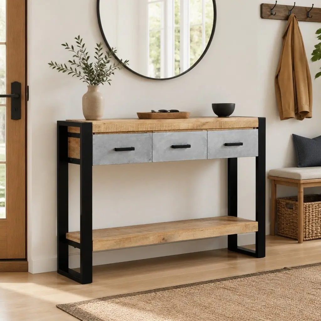 Console Table 110x30x76cm in Solid Mango Wood