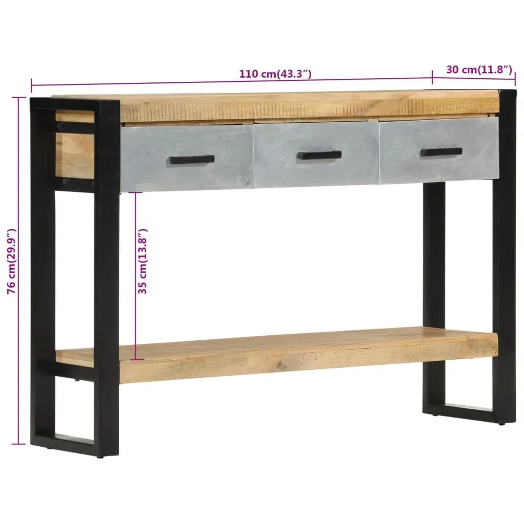 Console Table 110x30x76cm in Solid Mango Wood