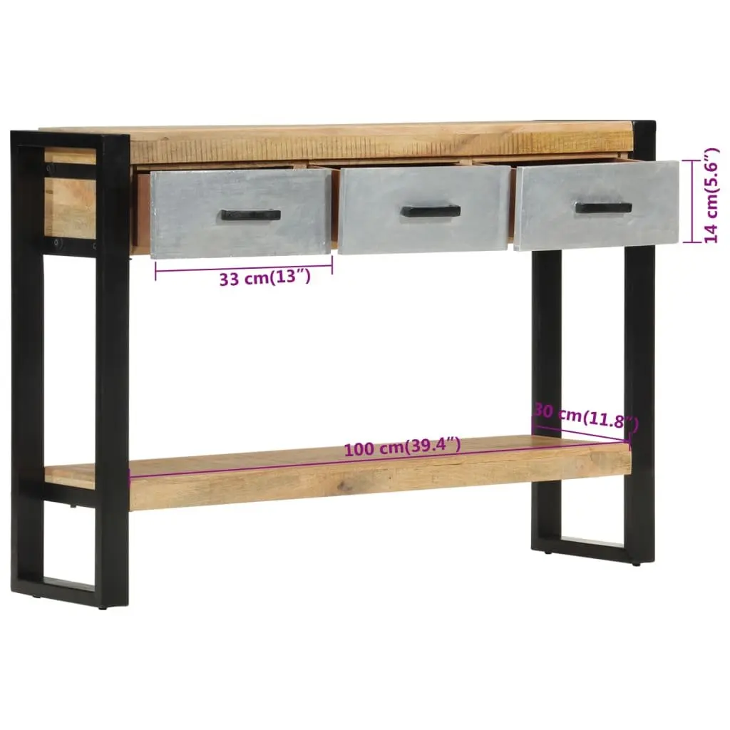 Console Table 110x30x76cm in Solid Mango Wood