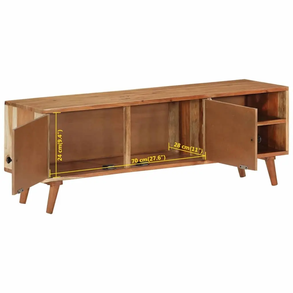 TV Cabinet 112x30x40 cm Solid Wood Acacia Brown Storage Unit Media Stand