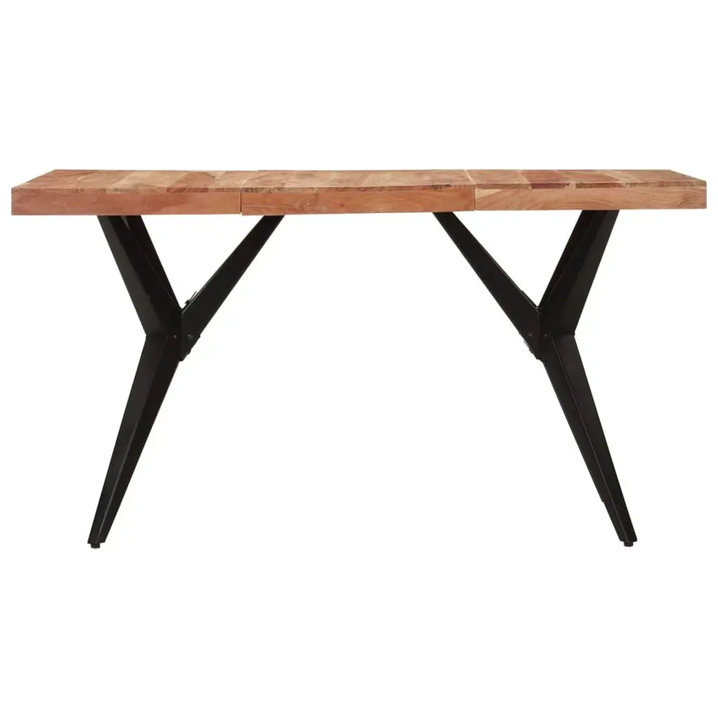 Dining Table Black 140x70x76cm Solid Acacia Wood Kitchen Furniture Industrial