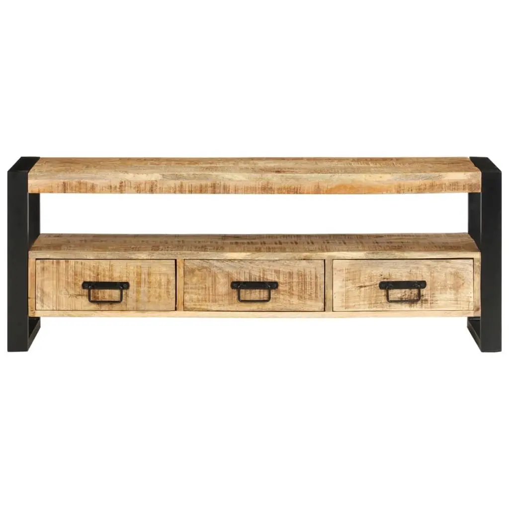 Solid Wood TV Cabinet for Living Room 120x30x45 cm Brown Mango Media Storage Unit with Drawers