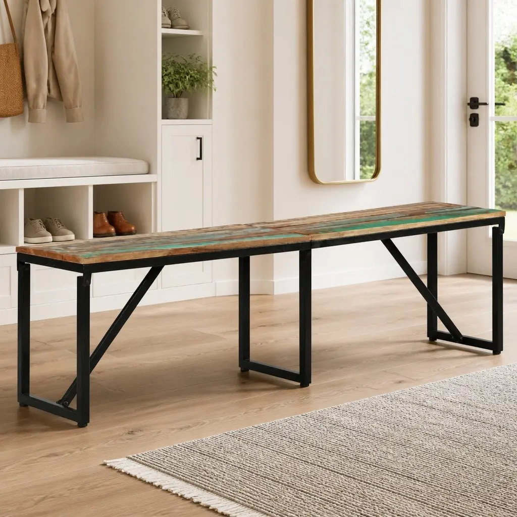 Solid Wood Reclaimed Bench 160L x 35W x 46H cm