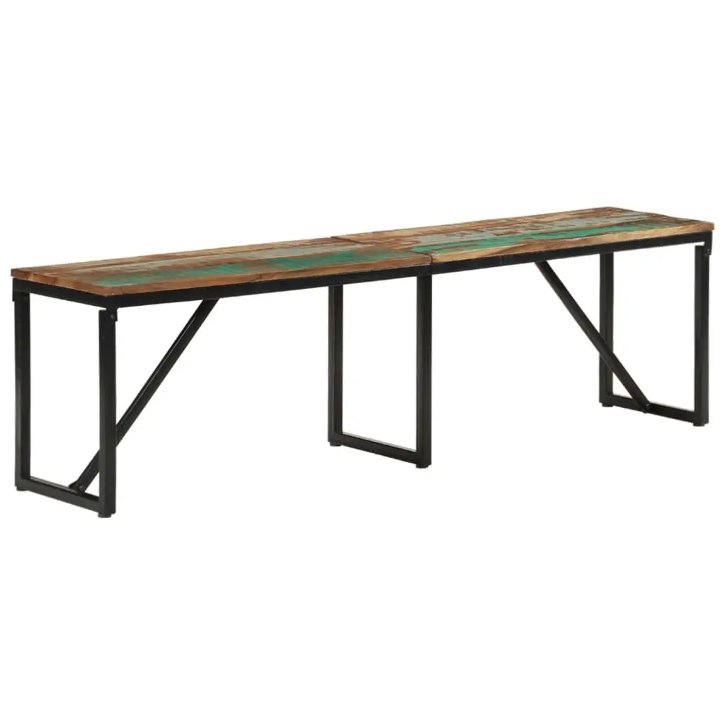 Reclaimed Wood Bench Industrial Entryway Seating 160x35x46 cm