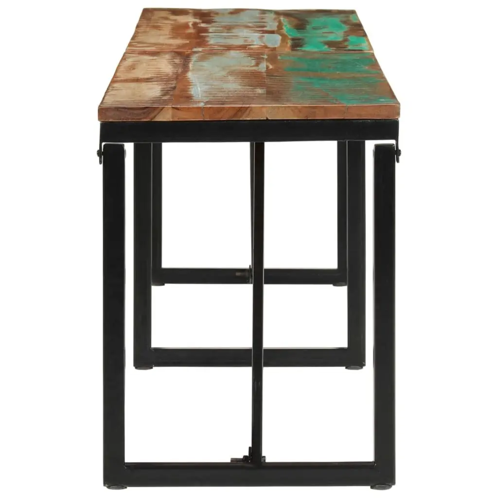 Reclaimed Wood Bench Industrial Entryway Seating 160x35x46 cm