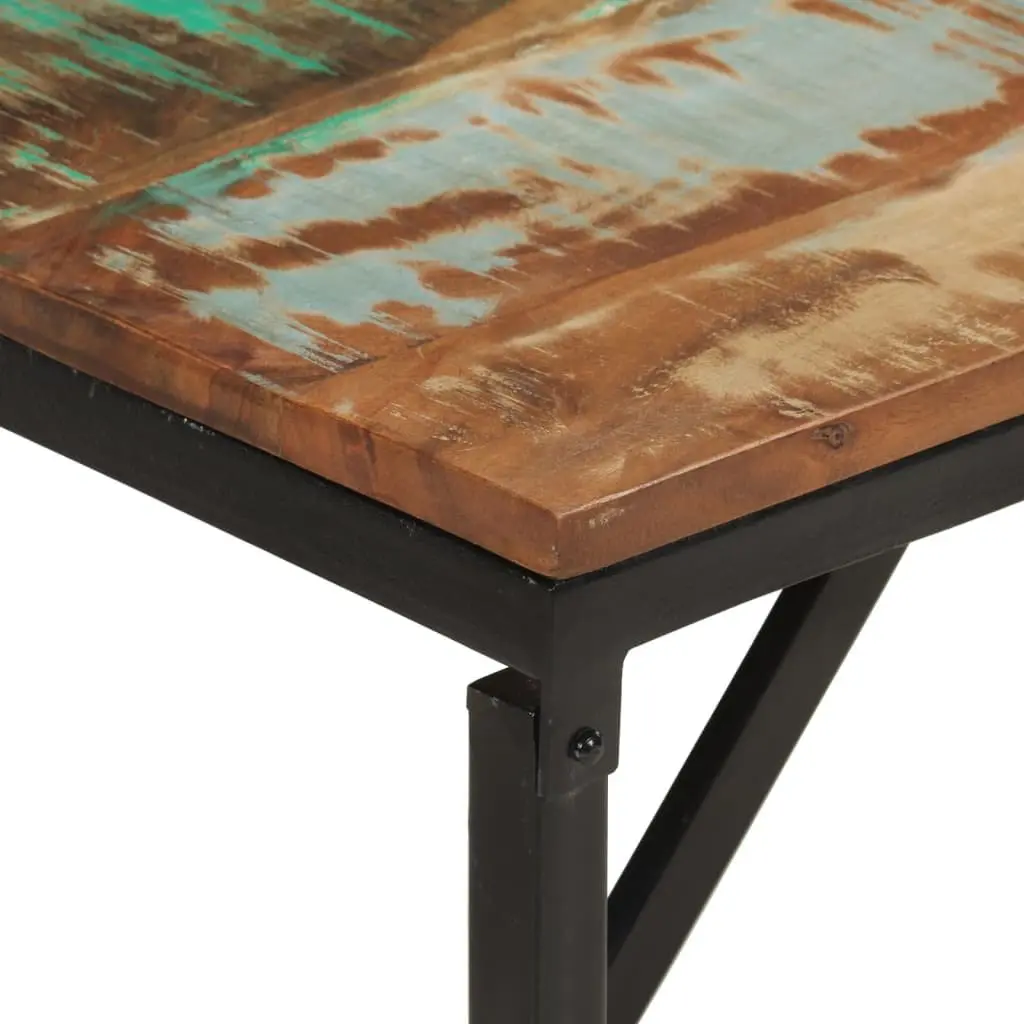 Reclaimed Wood Bench Industrial Entryway Seating 160x35x46 cm