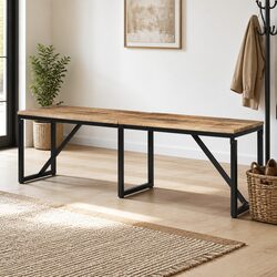 Bench Dimensions 160x35x46 cm in Solid Wood and Iron