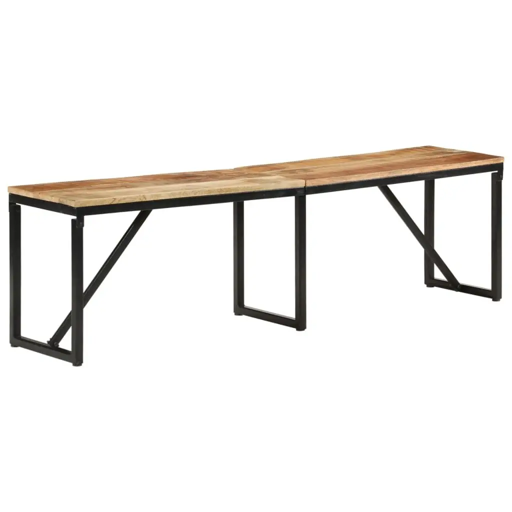 Solid Wood Bench 160x35x46 cm Industrial Style Seating Living Room Hallway