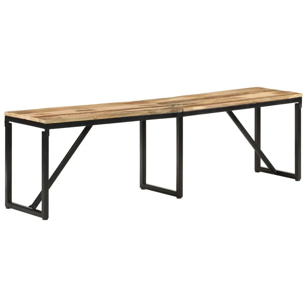 Solid Wood Bench 160x35x46 cm Industrial Style Seating Living Room Hallway