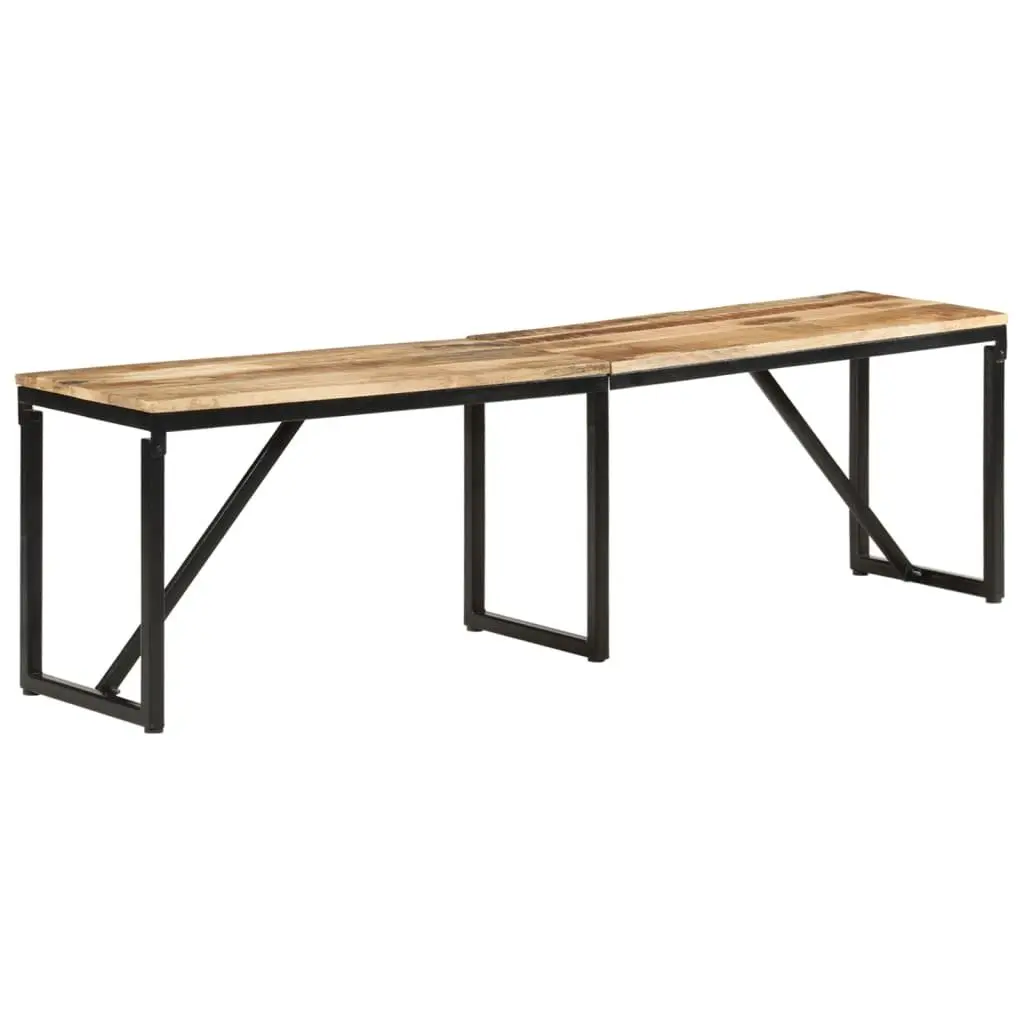 Solid Wood Bench 160x35x46 cm Industrial Style Seating Living Room Hallway