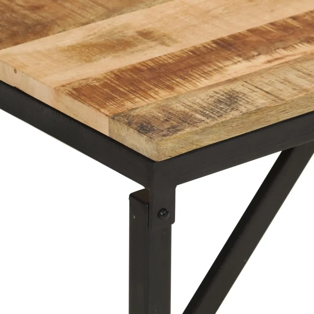 Solid Wood Bench 160x35x46 cm Industrial Style Seating Living Room Hallway