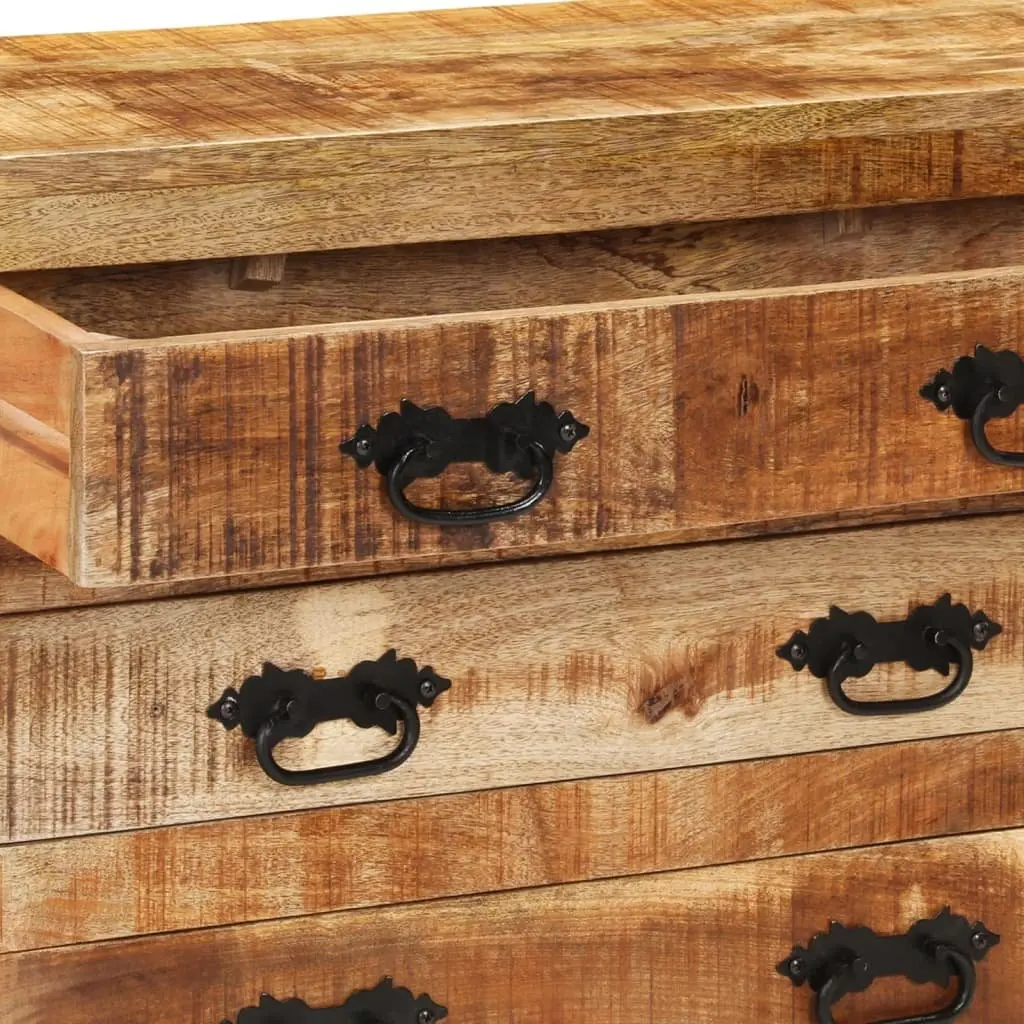 Sideboard for Living Room Solid Mango Wood with 3 Drawers Brown