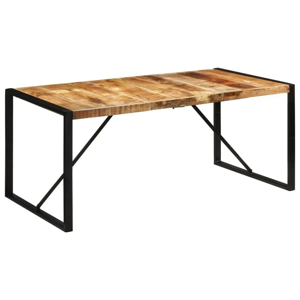 Dining Table 175x90x76 cm Solid Mango Wood Kitchen Furniture Brown Sturdy Frame