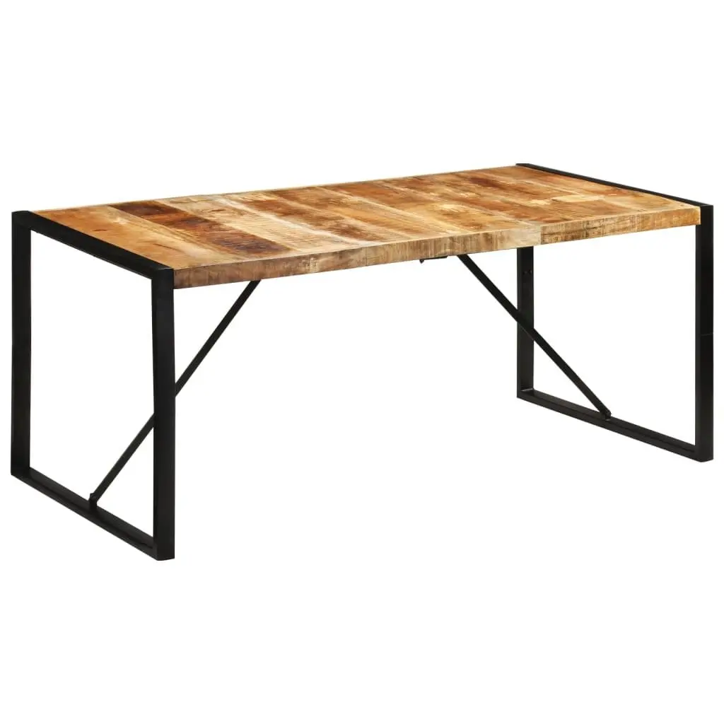 Dining Table 175x90x76 cm Solid Mango Wood Kitchen Furniture Brown Sturdy Frame