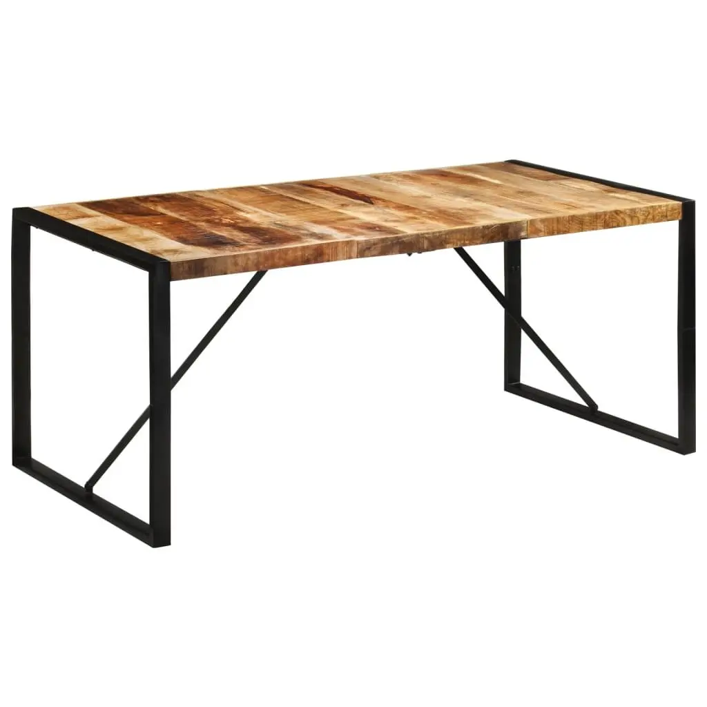 Dining Table 175x90x76 cm Solid Mango Wood Kitchen Furniture Brown Sturdy Frame