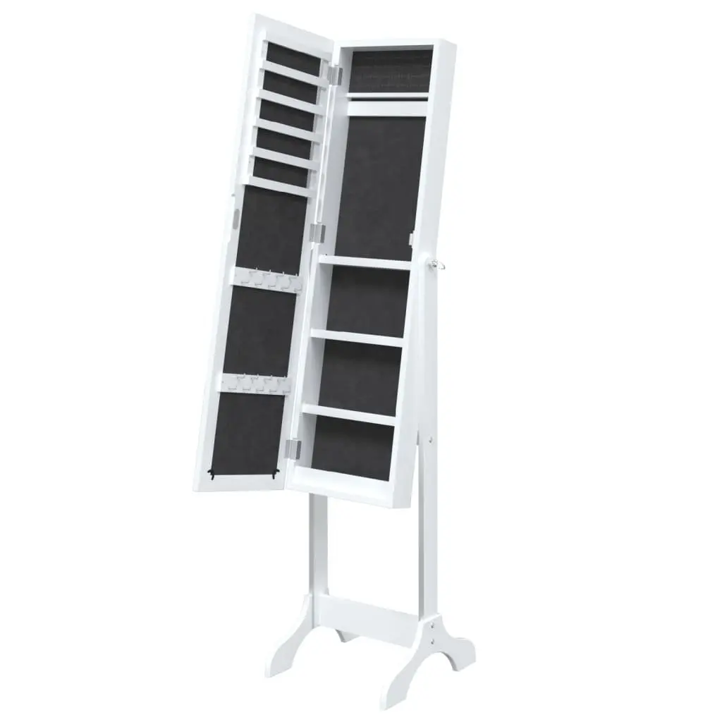 Free-Standing White Floor Mirror