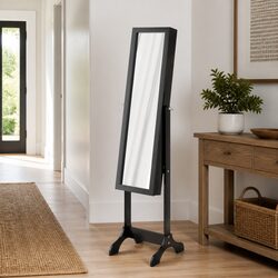 Detailed Specs of Free-Standing Black Mirror 34x37x146cm