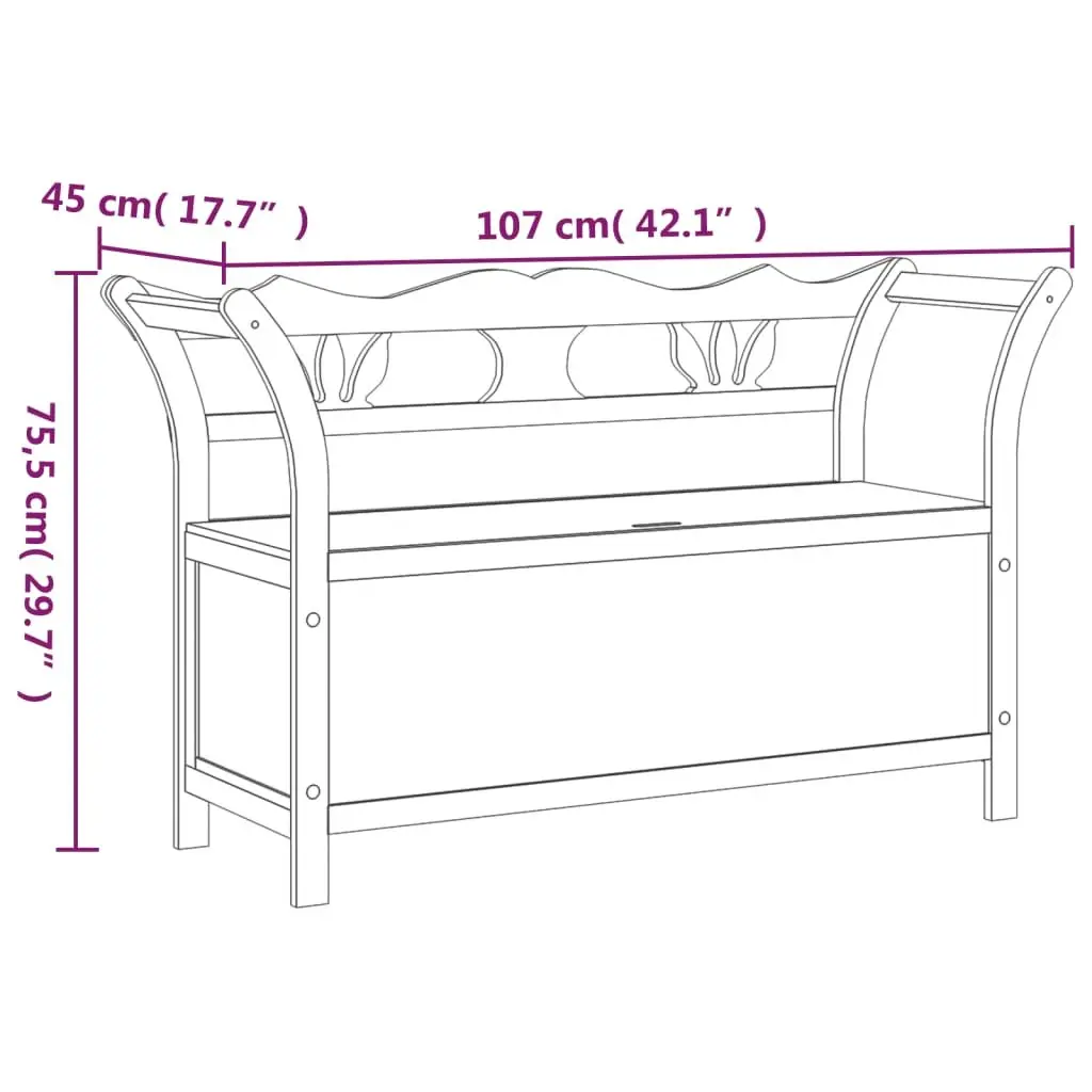 Solid Wood Fir Bench 107x45x75.5cm